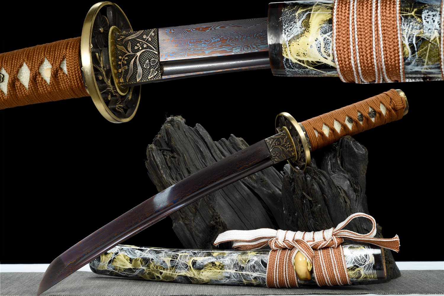 Folded Steel Katana - Badao 55cm Japanese Samurai Sword