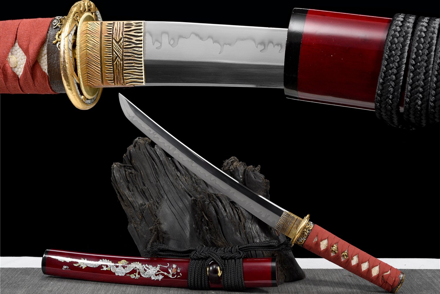 Badao Japanese Katana - 55cm T10 Hamon Forged Blade