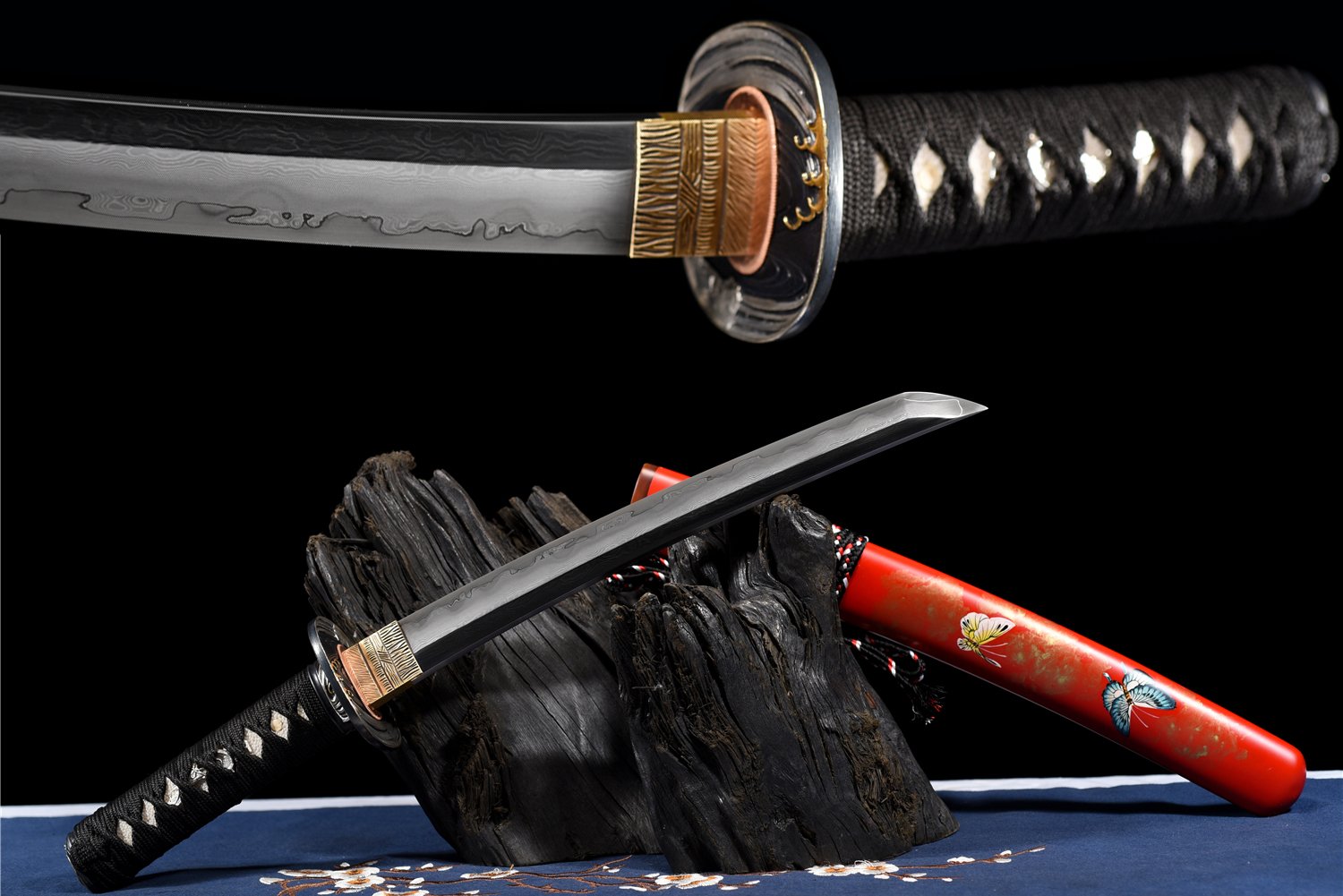 Badao Katana - 55cm Homemade Steel Hamon 21" Japanese Samurai Sword