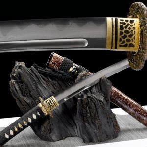 Badao Homemade Steel Katana - 55cm 21" Hamon Japanese Samurai Blade
