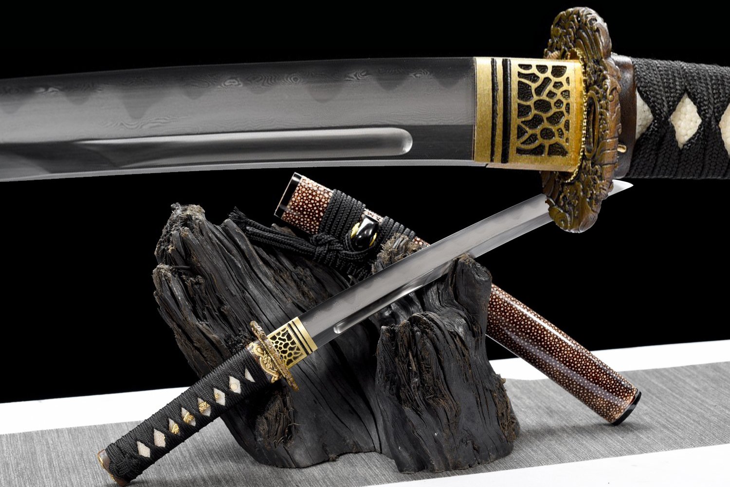 Badao Homemade Steel Katana - 55cm 21" Hamon Japanese Samurai Blade