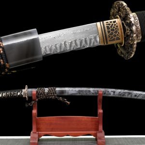 103cm Damascus Steel Katana - Badao Blade Japanese Samurai Sword