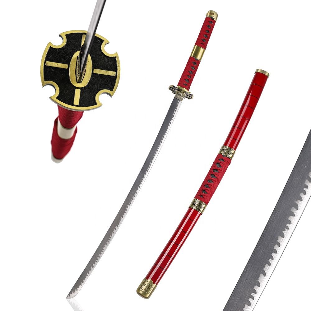 104cm Japanese Anime One Piece Carbon Steel Blade Sandai Kitetsu Roronoa Zoro Katana Sword Metal for Collection
