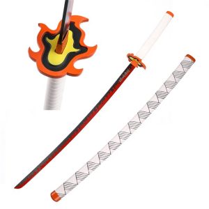 102cm Hot Anime Demon Slayer Unsharpened Katana Sword Real Japanese Samurai Kyojuro Rengoku Nichirin Blade
