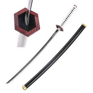 Factory Wholesale 103cm Anime Demon Slayer Sword Real Steel Katana Giyu Tomioka Japanese Samurai Nichirin Blade