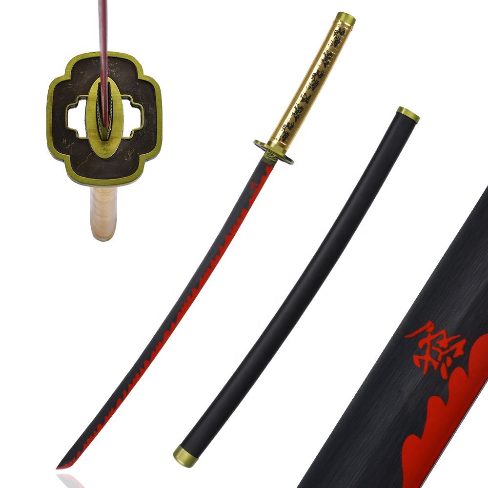 103cm Demon Slayer Weapon Toy Nichirin Blade Yoriichi Tsugikuni Carbon Steel Katana Sword with Wood Sheath