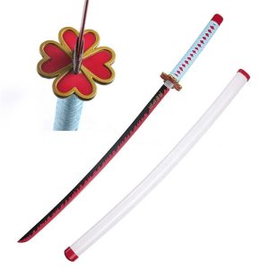 104cm Japanese Anime Demon Slayer Samurai Katana Kanroji Mitsuri Nichirin Blade Real Sword Weapon