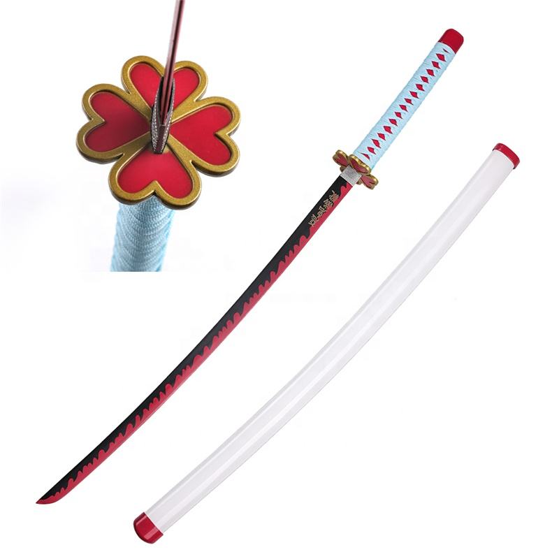 104cm Japanese Anime Demon Slayer Samurai Katana Kanroji Mitsuri Nichirin Blade Real Sword Weapon